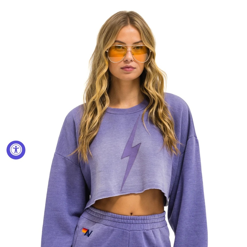 Bolt switch cropped crewneck sweatshirt